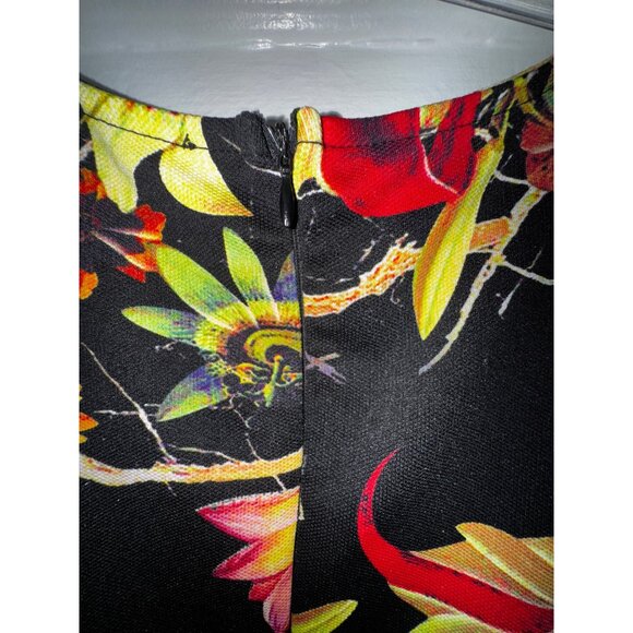 Floral Print Top By CQ By CQ -Large Polyester & Spandex Multi-Color Short Sleeve - Picture 6 of 9